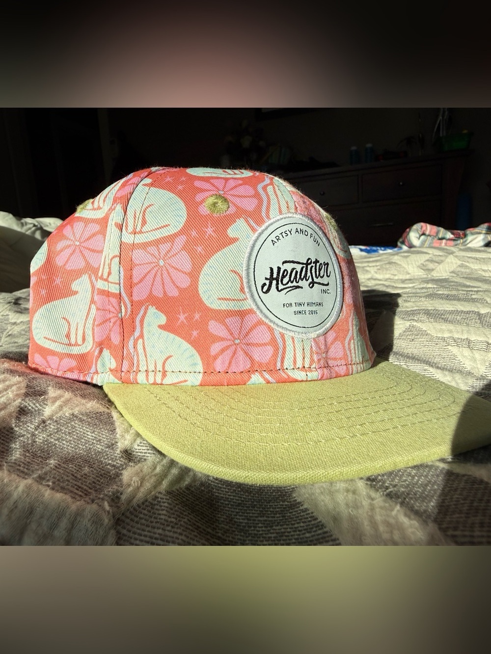 Heater Walk Like an Egyptian Coral & Light Green Snapback Hat